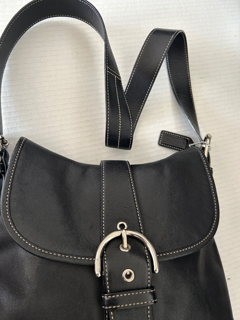 Coach Dark Brown Leather Crossbody Bag with Silver Hardware - Picture 14 of 14